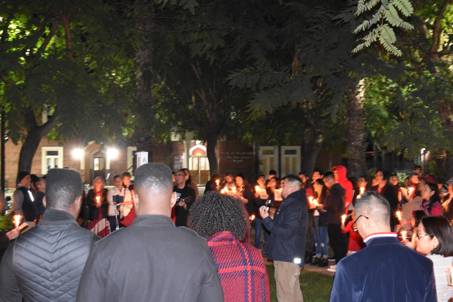St. Paul Methodist Church congregation  in front of the ISEB